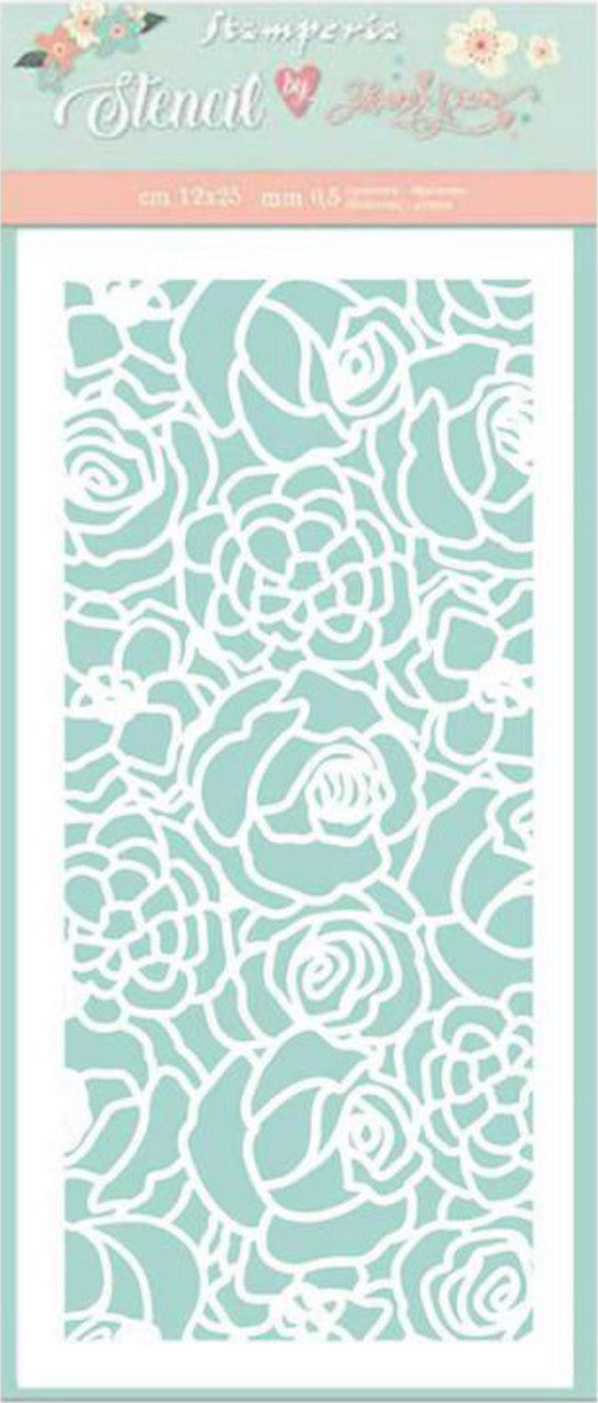 Stamperia Thick Stencil Circle of Love Texture Roses